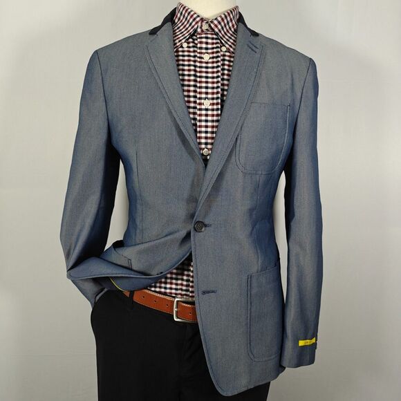 INC International‎ Concepts Men's Sport Coat Blazer Two Button Blue Slim Fit Med